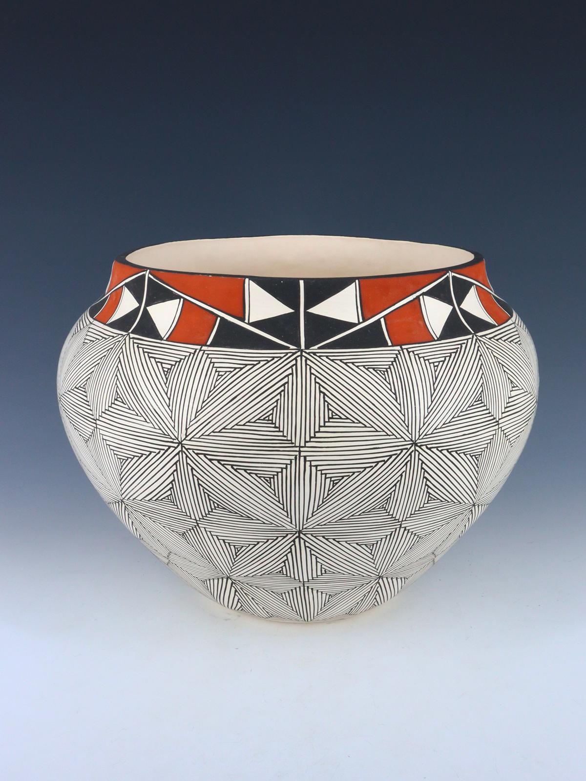Acoma Pueblo Fine Line Design Pottery Vase - PuebloDirect.com
