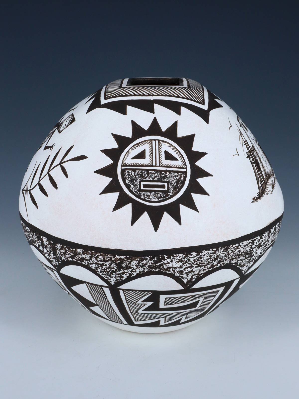 Acoma Style Hand Coiled Pottery Vessel - PuebloDirect.com