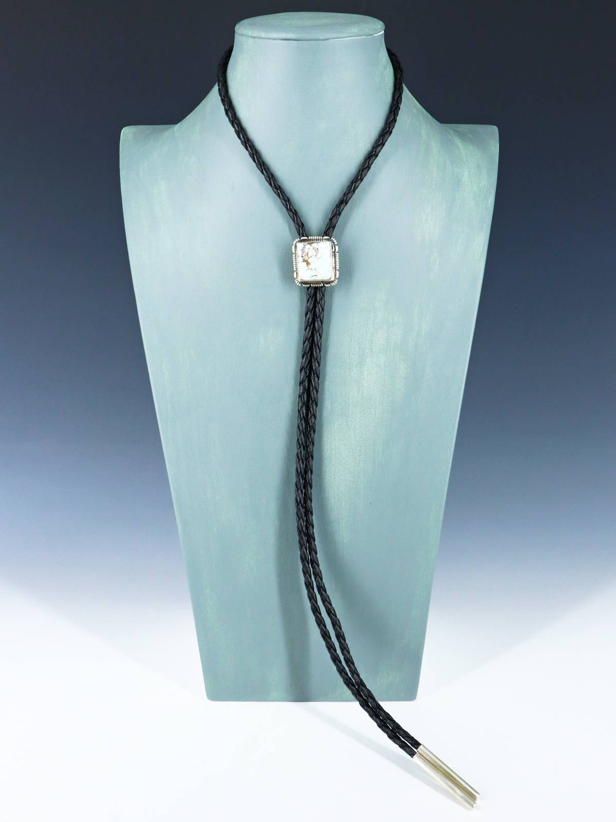 Corbata bolo de plata de ley nativa americana Golden Hill turquesa