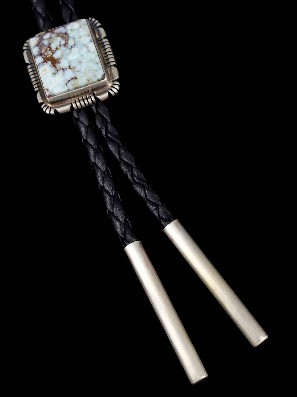 Corbata bolo de plata de ley nativa americana Golden Hill turquesa