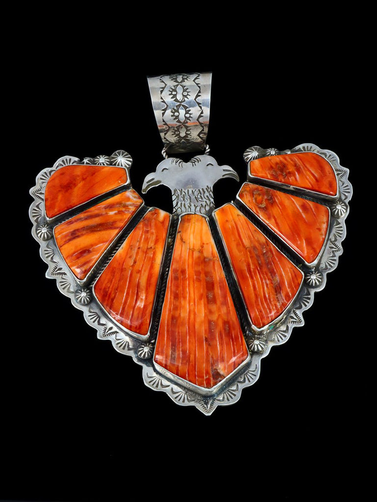 Extra Large Native American Jewelry Spiny Oyster Thunderbird Pendant - PuebloDirect.com