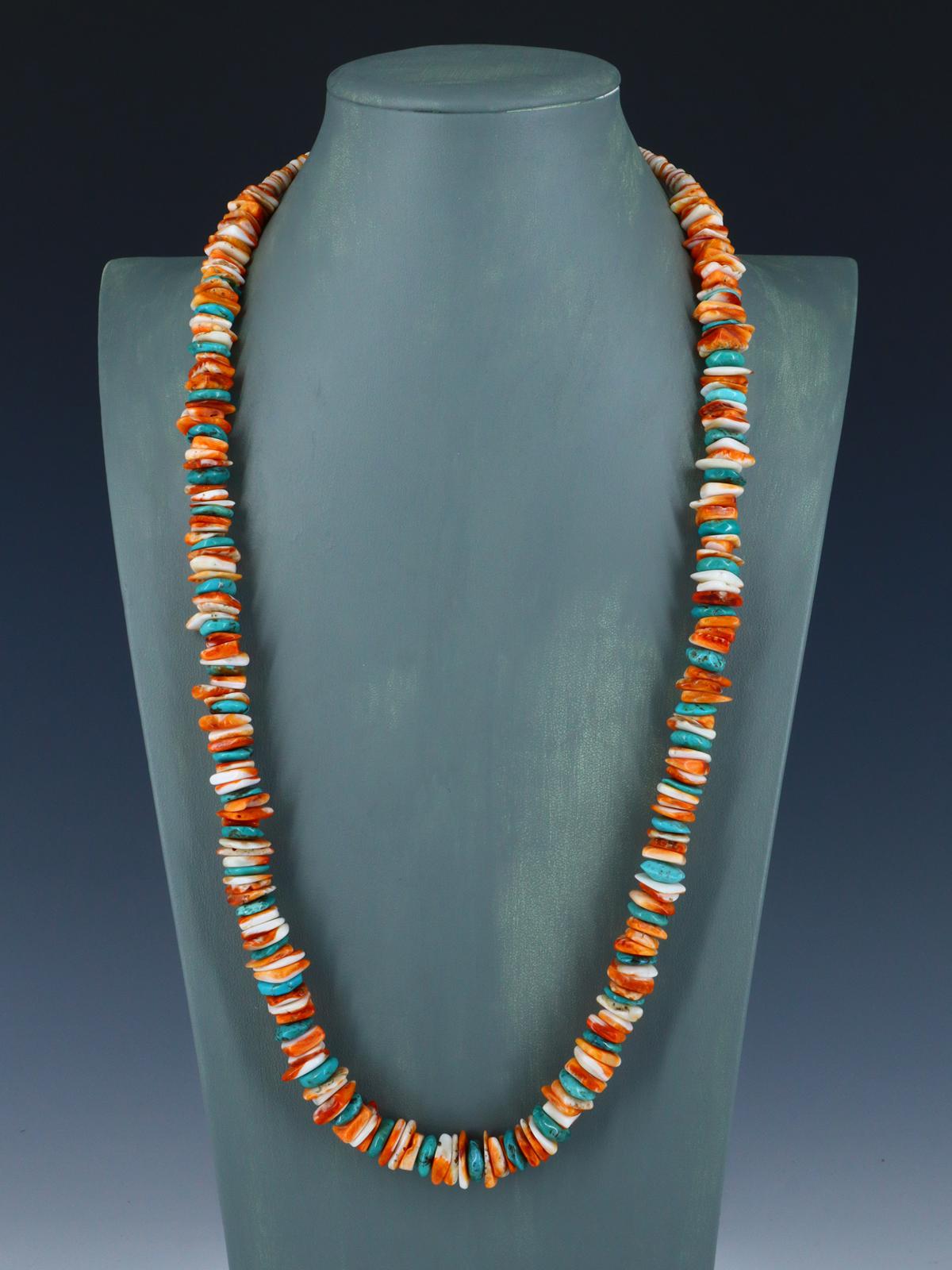 Collar de turquesa de una sola hebra de joyería india nativa americana