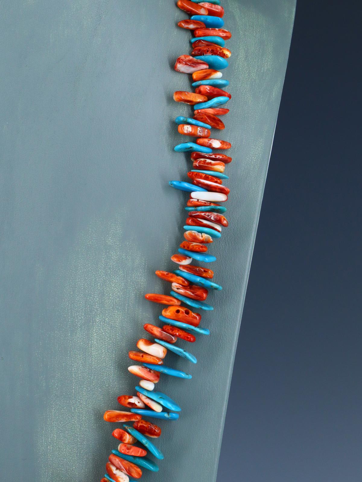 Collar de turquesa de una sola hebra de joyería india nativa americana