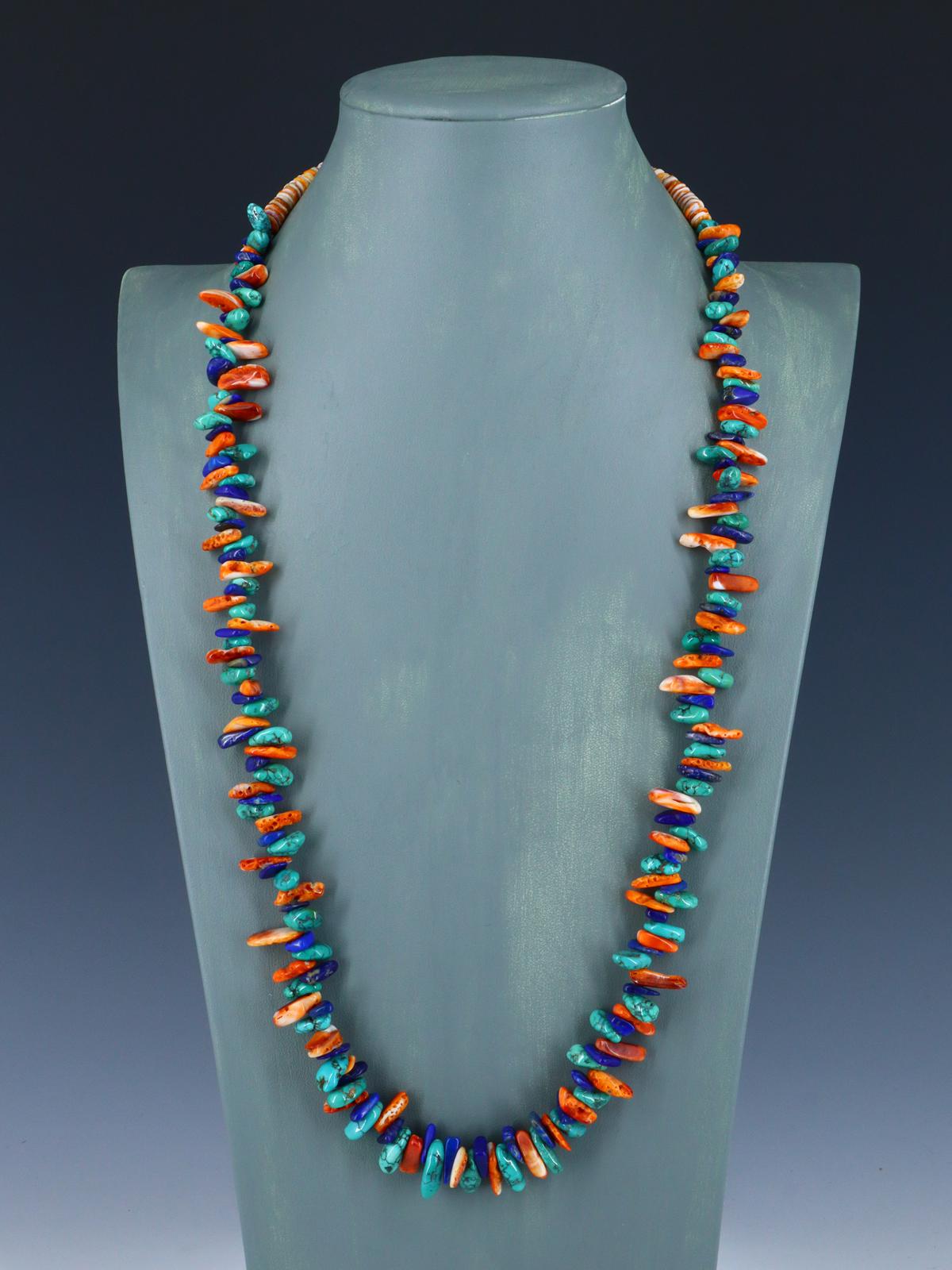 Collar de turquesa de una sola hebra de joyería india nativa americana