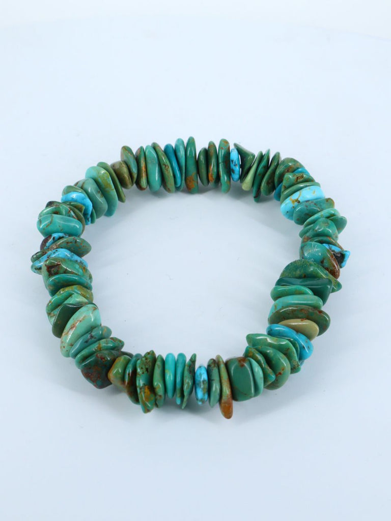 Native American Jewelry Turquoise Stretch Bracelet - PuebloDirect.com