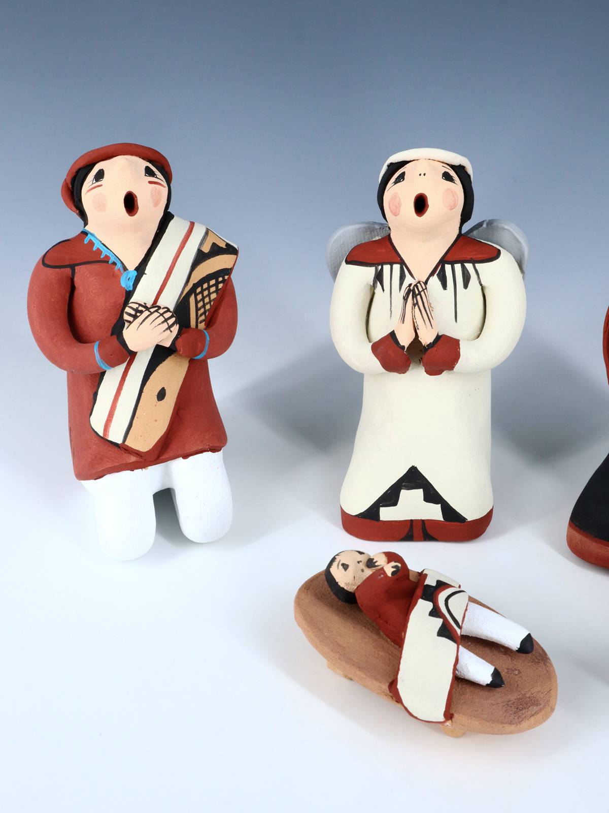 Jemez Pueblo Pottery 5 Piece Storyteller Nativity Set - PuebloDirect.com
