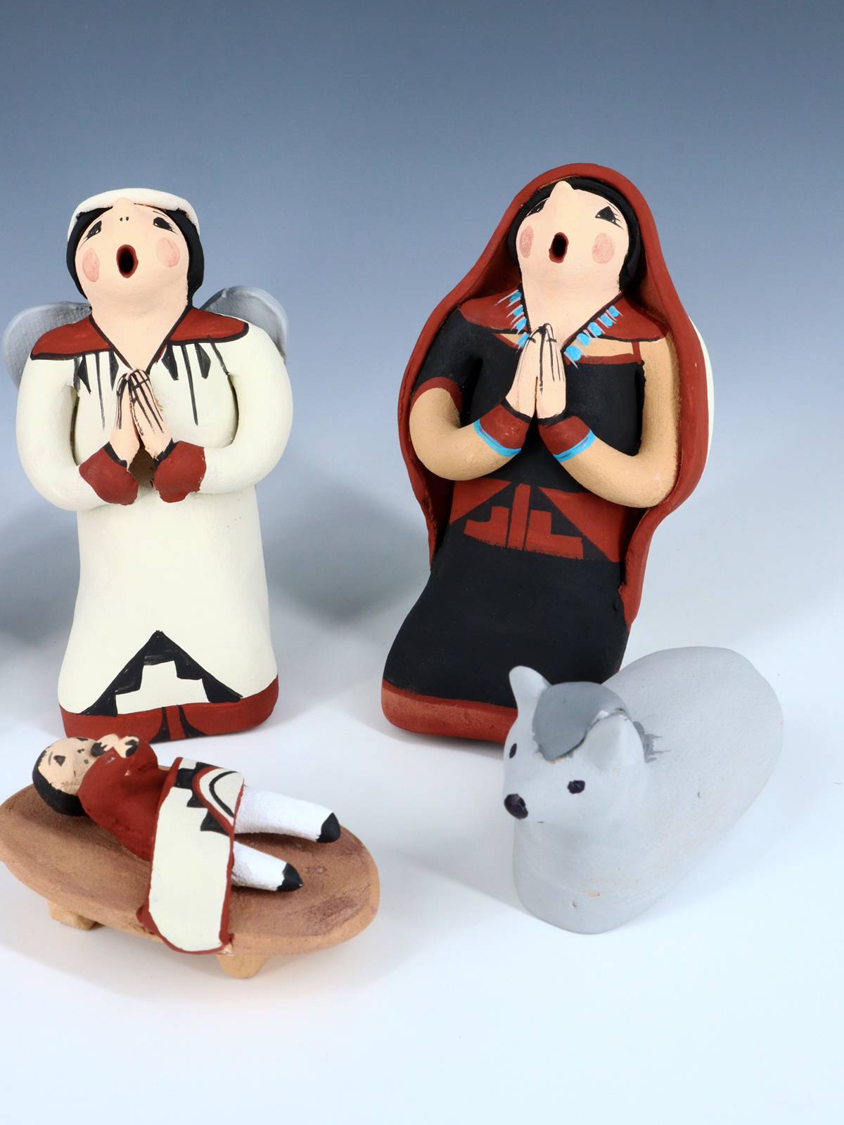 Jemez Pueblo Pottery 5 Piece Storyteller Nativity Set - PuebloDirect.com