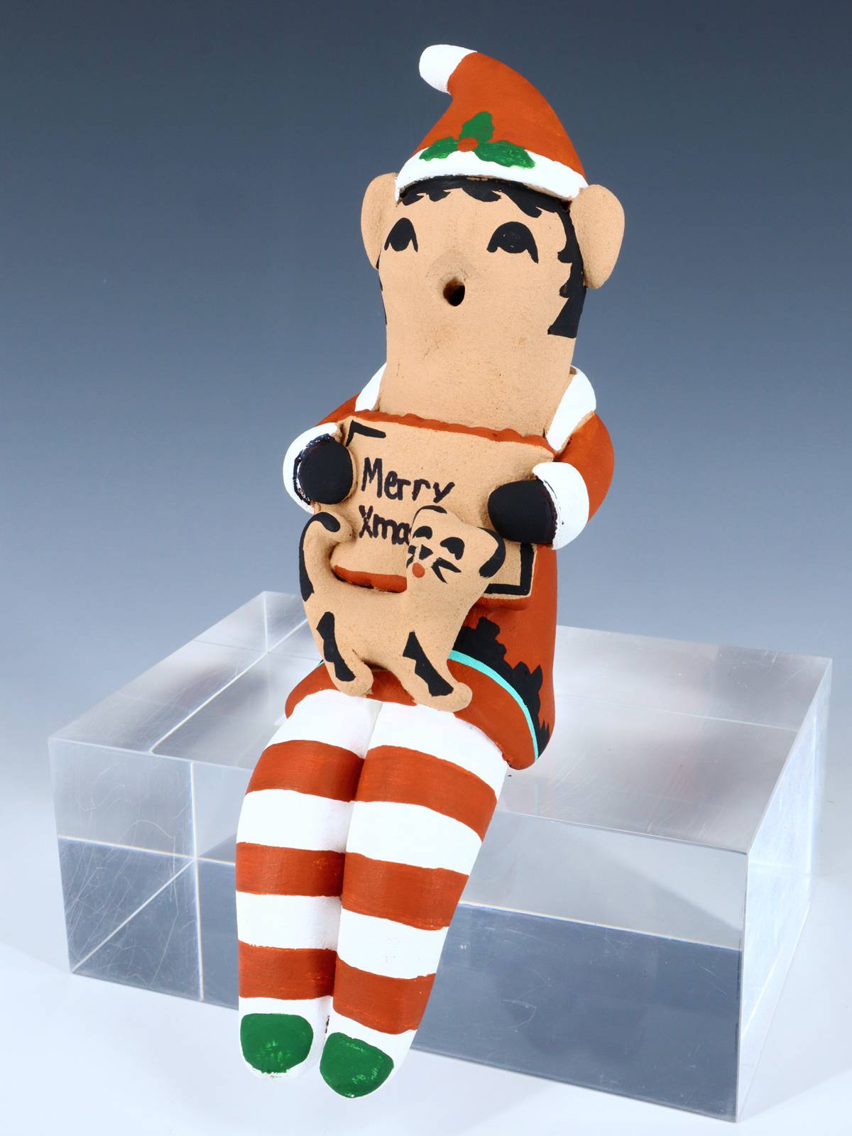 Jemez Pueblo Pottery Elf on a Shelf Storyteller Figurine - PuebloDirect.com