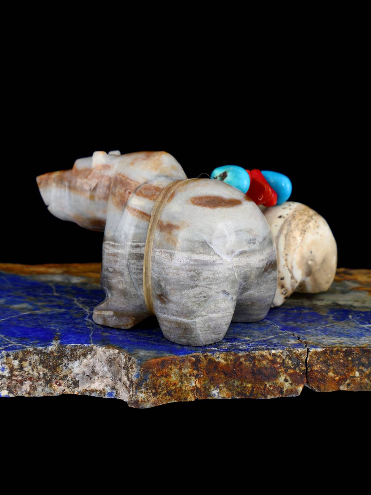 Picasso Marble Double Bear Zuni Fetish