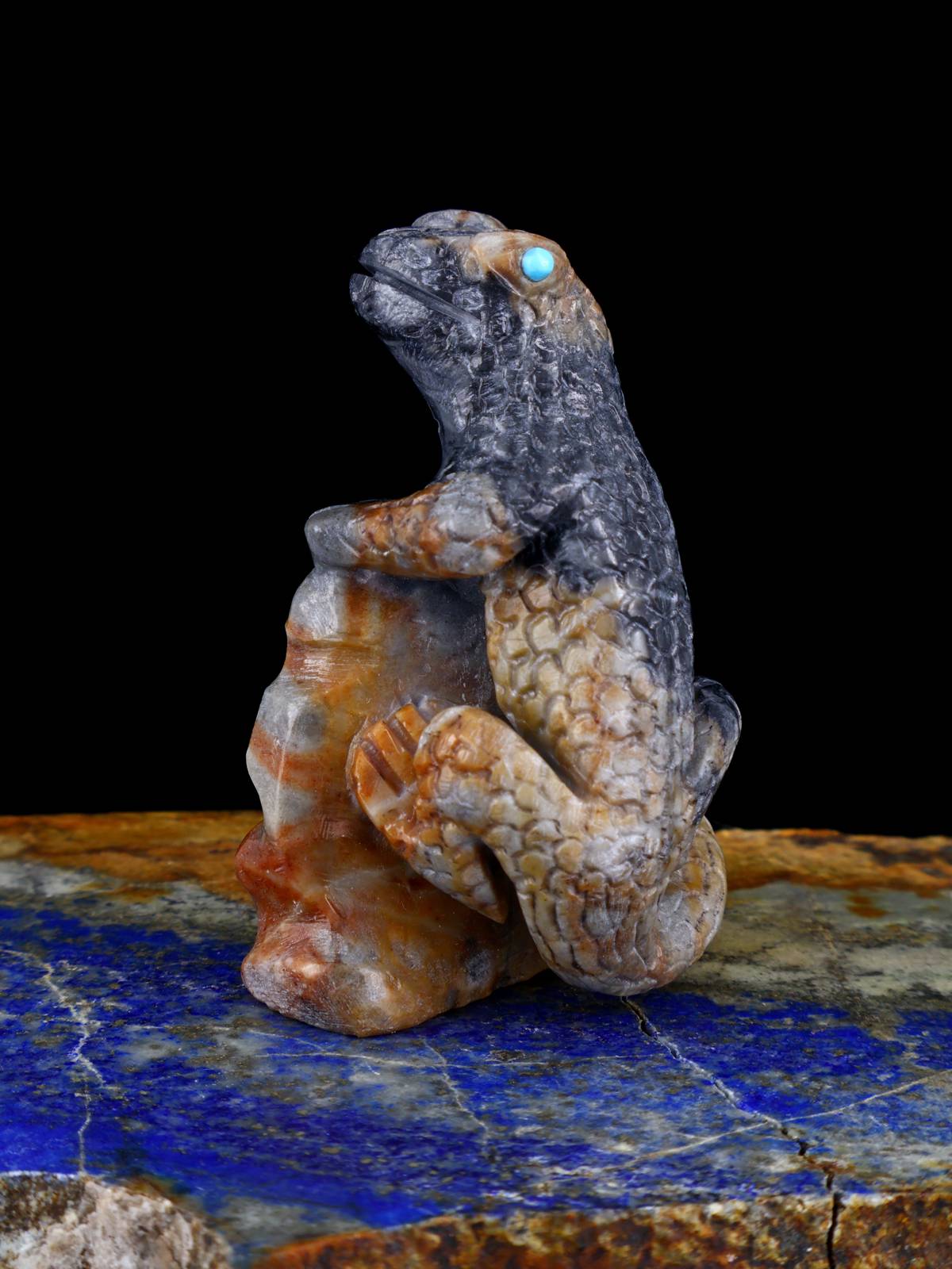 Picasso Marble Lizard Zuni Fetish - PuebloDirect.com