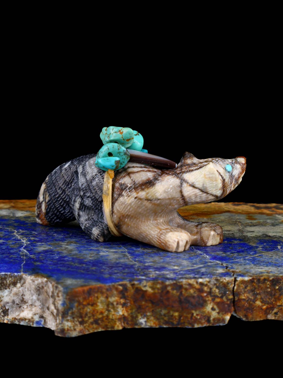 Picasso Marble Bear Zuni Fetish - PuebloDirect.com