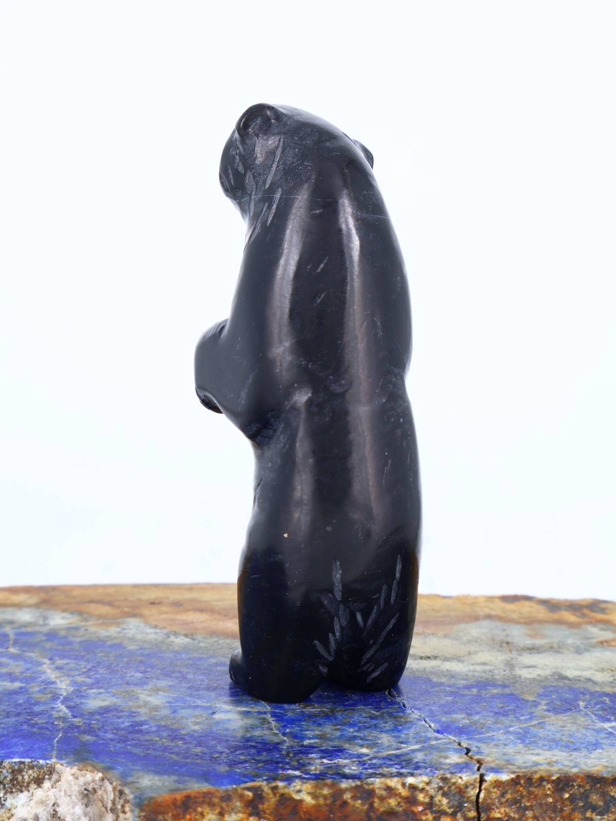 Black Marble Bear Zuni Fetish