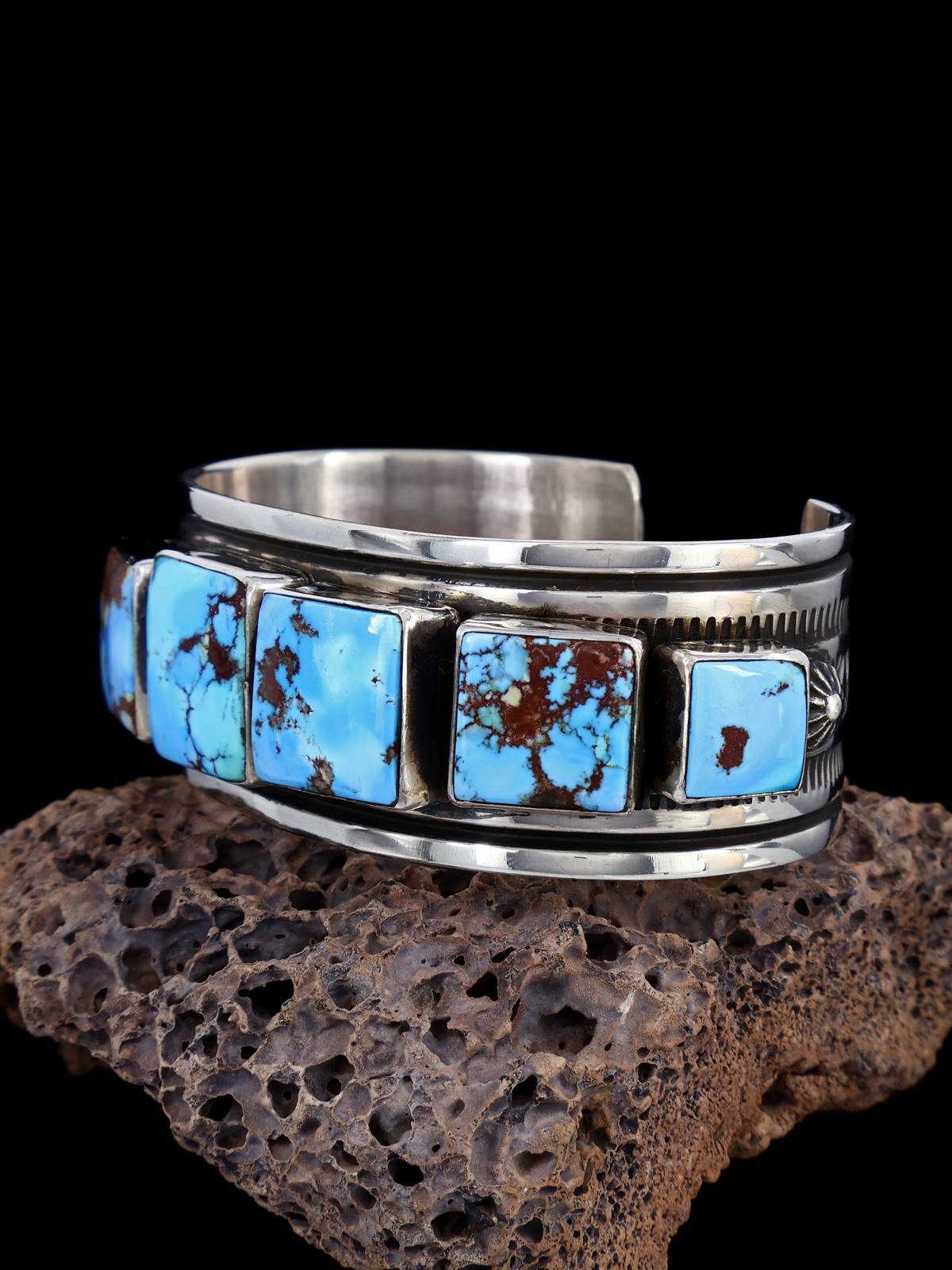 Native American Jewelry Natural Golden Hill Turquoise Cuff Bracelet - PuebloDirect.com
