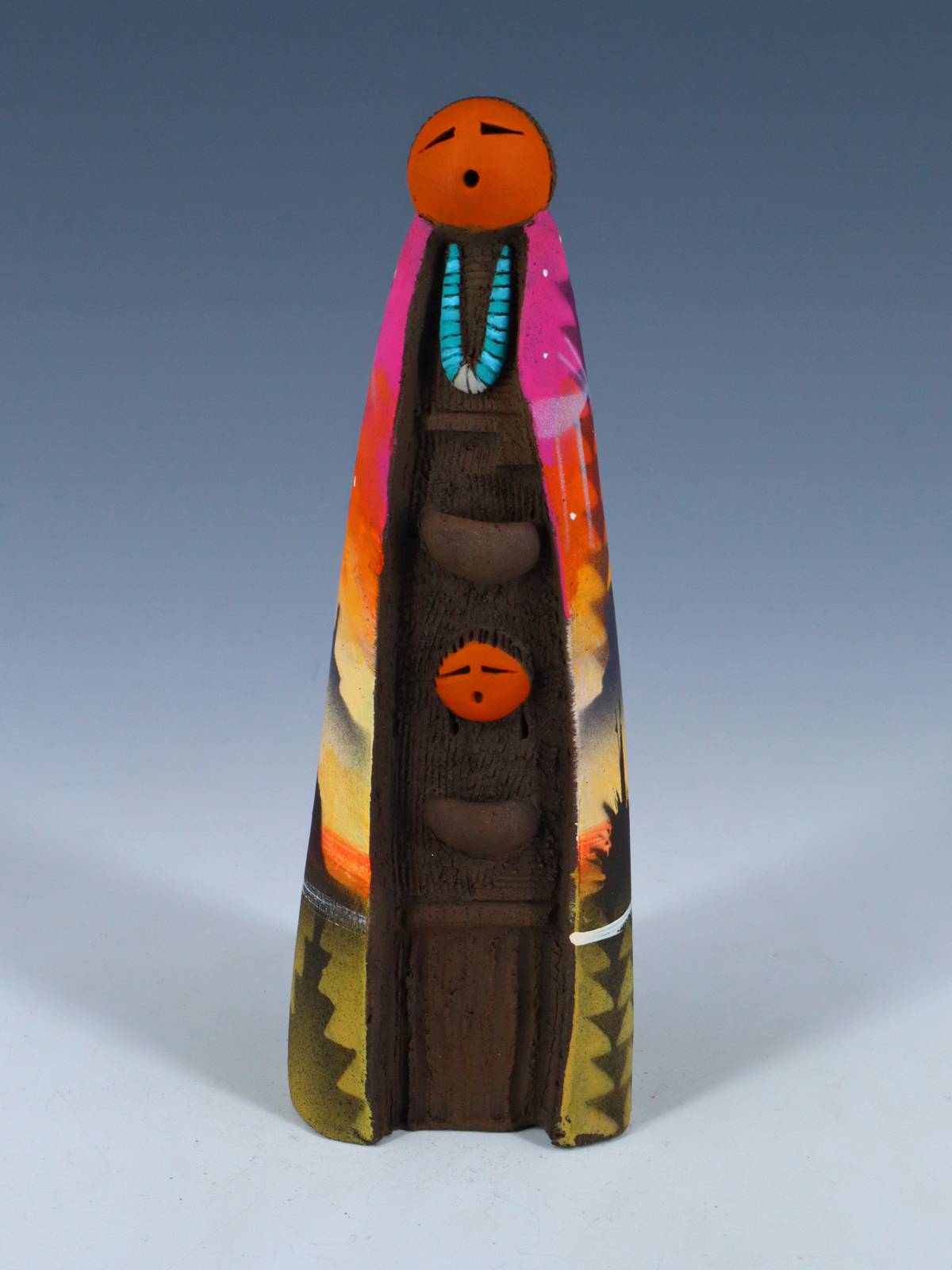 Native American Clay Mother One Baby Pottery Figural Doll - PuebloDirect.com