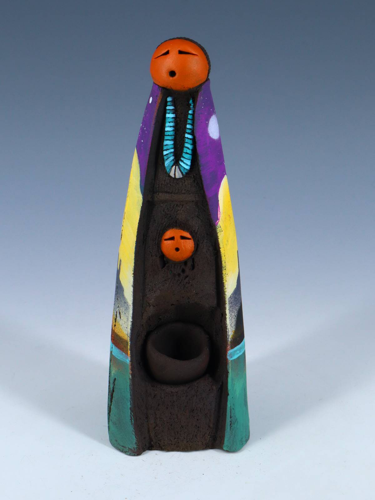 Native American Clay Mother One Baby Pottery Figural Doll - PuebloDirect.com