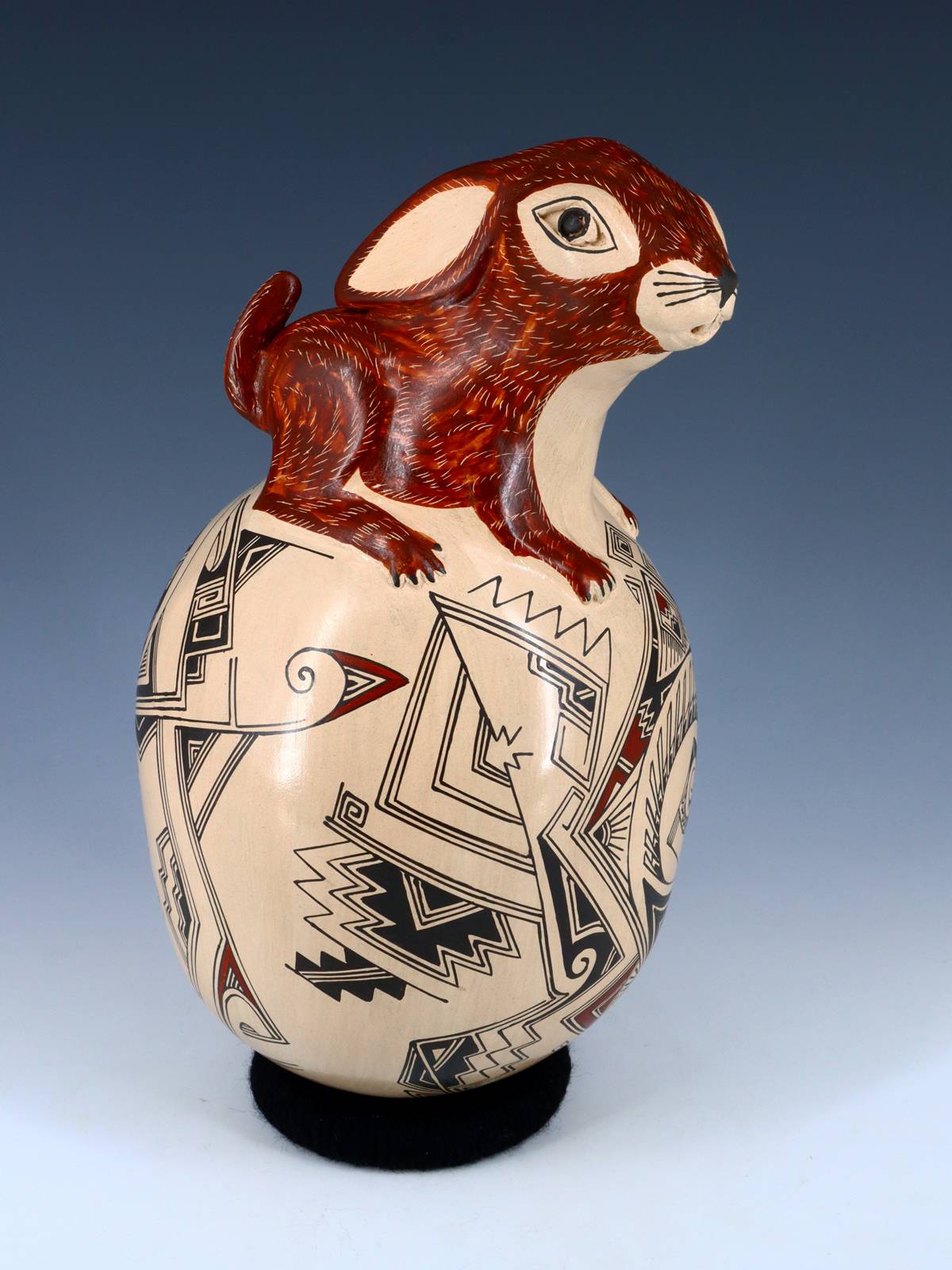 Mata Ortiz Hand Coiled Rabbit Effigy Pottery - PuebloDirect.com