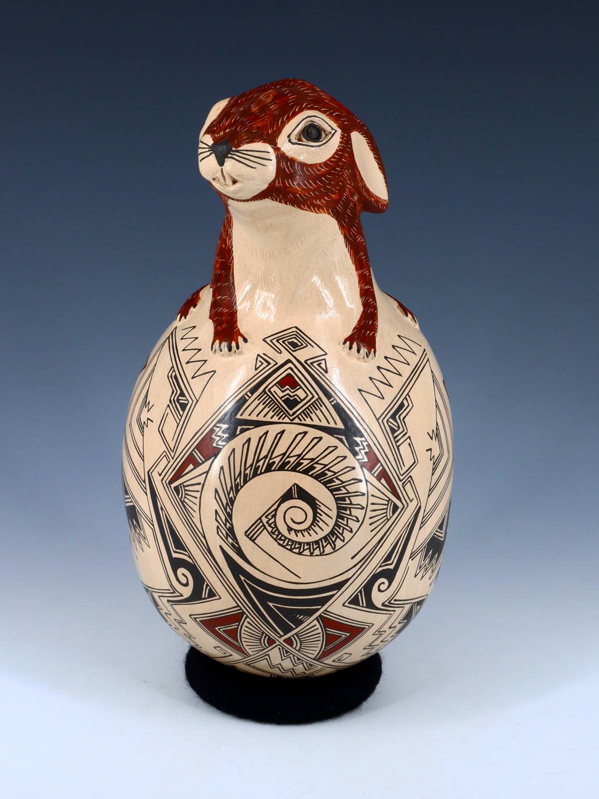 Mata Ortiz Hand Coiled Rabbit Effigy Pottery - PuebloDirect.com