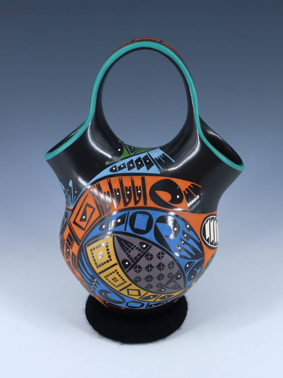 Mata Ortiz Hand Coiled Pottery Wedding Vase - PuebloDirect.com