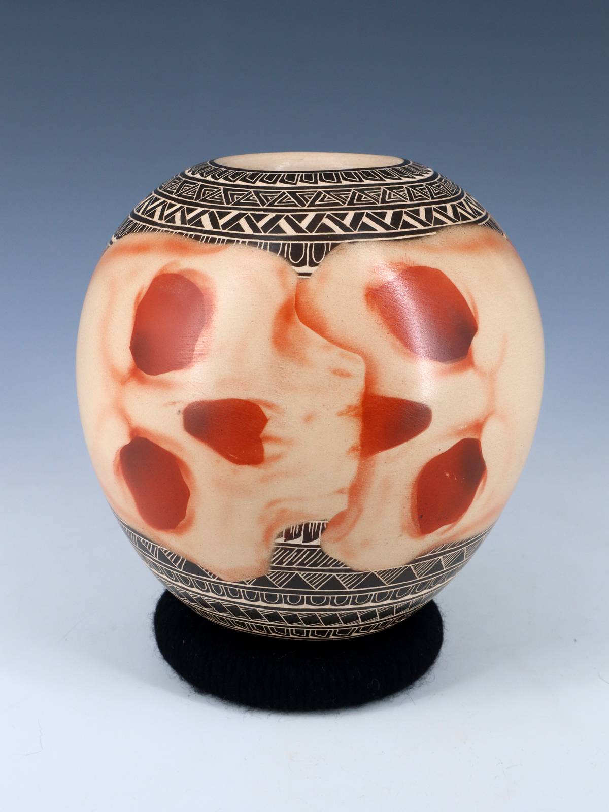 Mata Ortiz Hand Coiled Skull Pottery