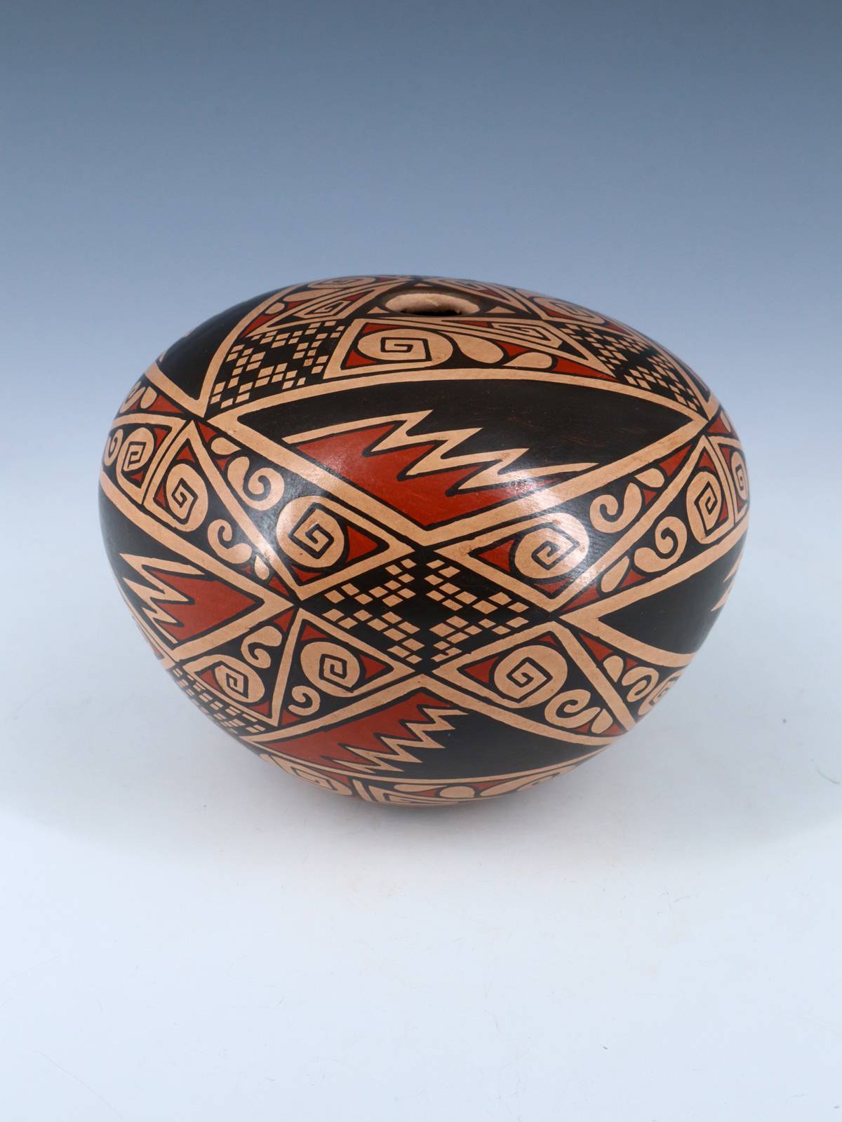 Mata Ortiz Hand Coiled Paquime Pottery Seed Pot