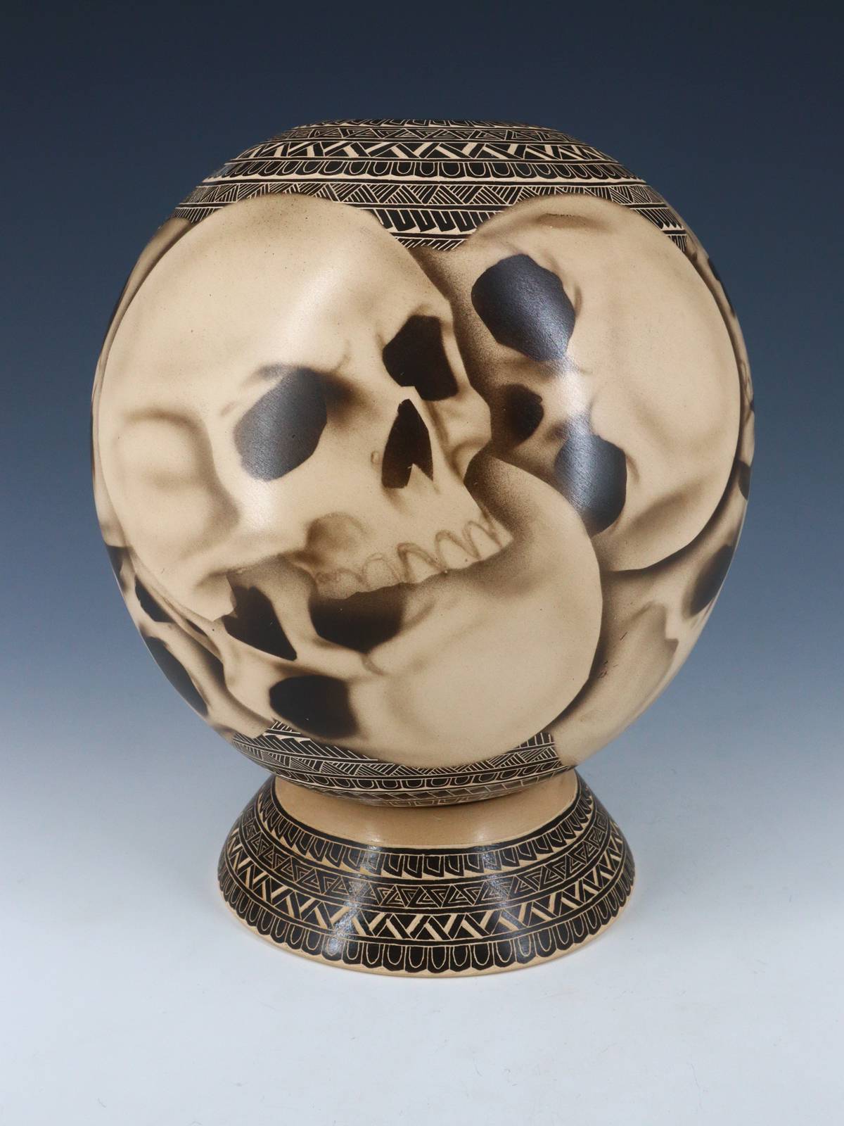 Mata Ortiz Hand Coiled Skull Pottery - PuebloDirect.com