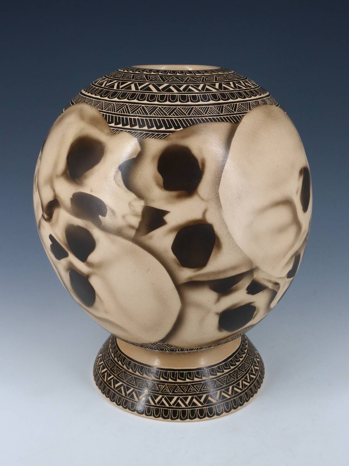 Mata Ortiz Hand Coiled Skull Pottery - PuebloDirect.com