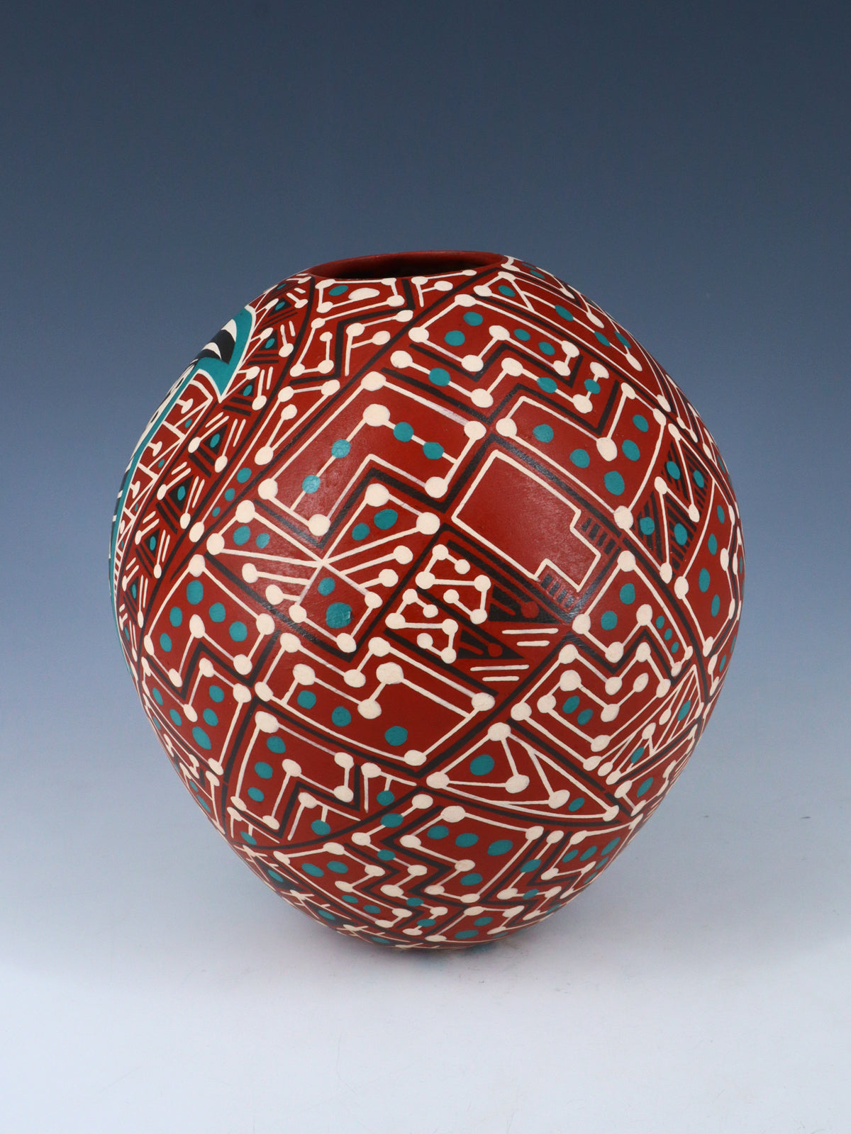 Mata Ortiz Hand Coiled and Painted Owl Pottery