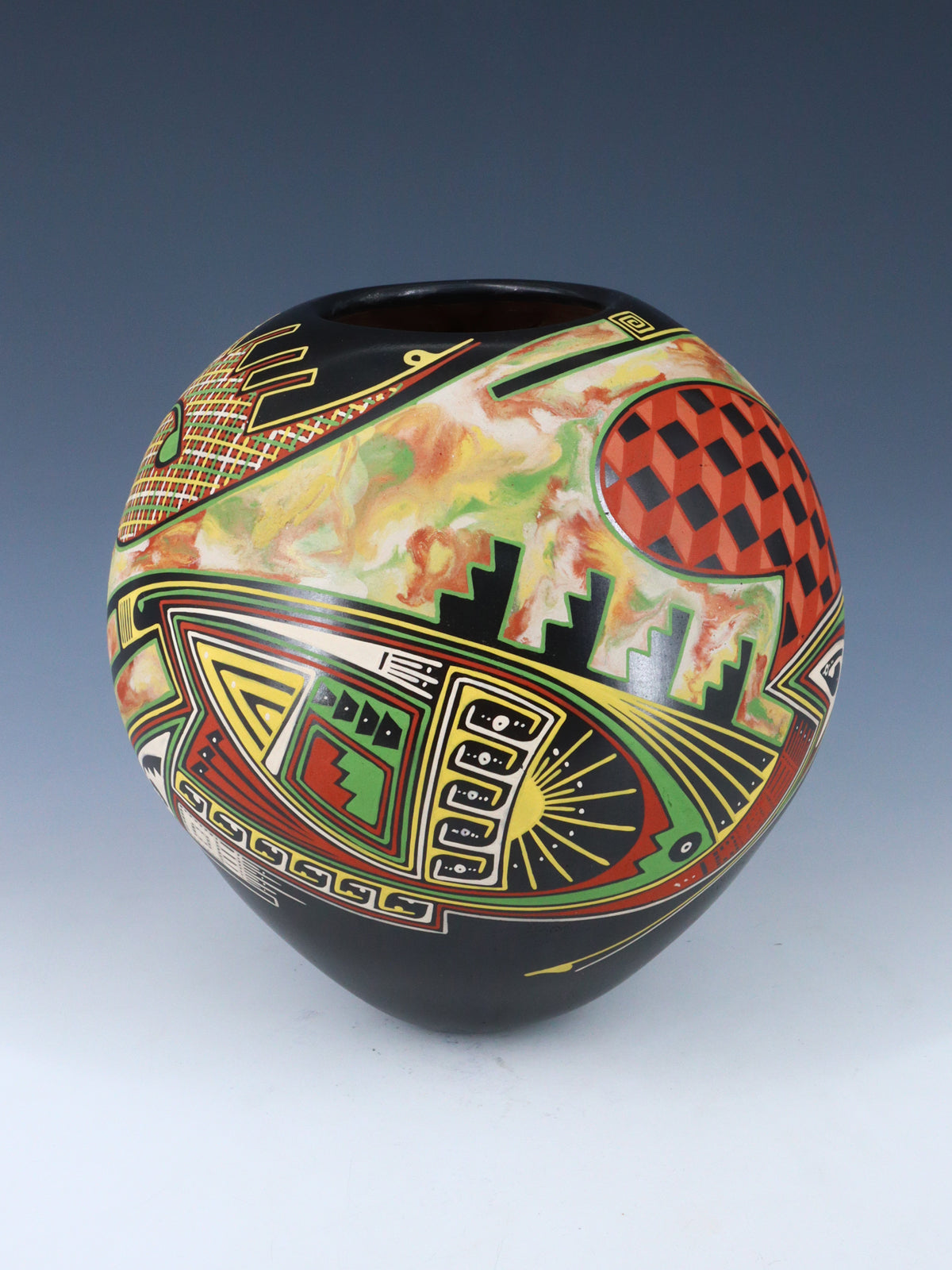Mata Ortiz Hand Coiled and Painted Paquime Pottery