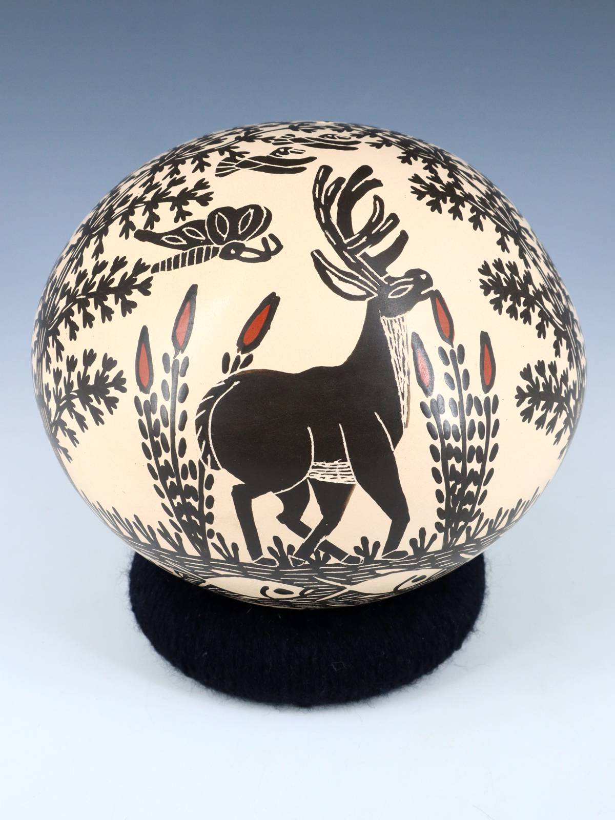 Mata Ortiz Hand Coiled Painted and Etched Pottery