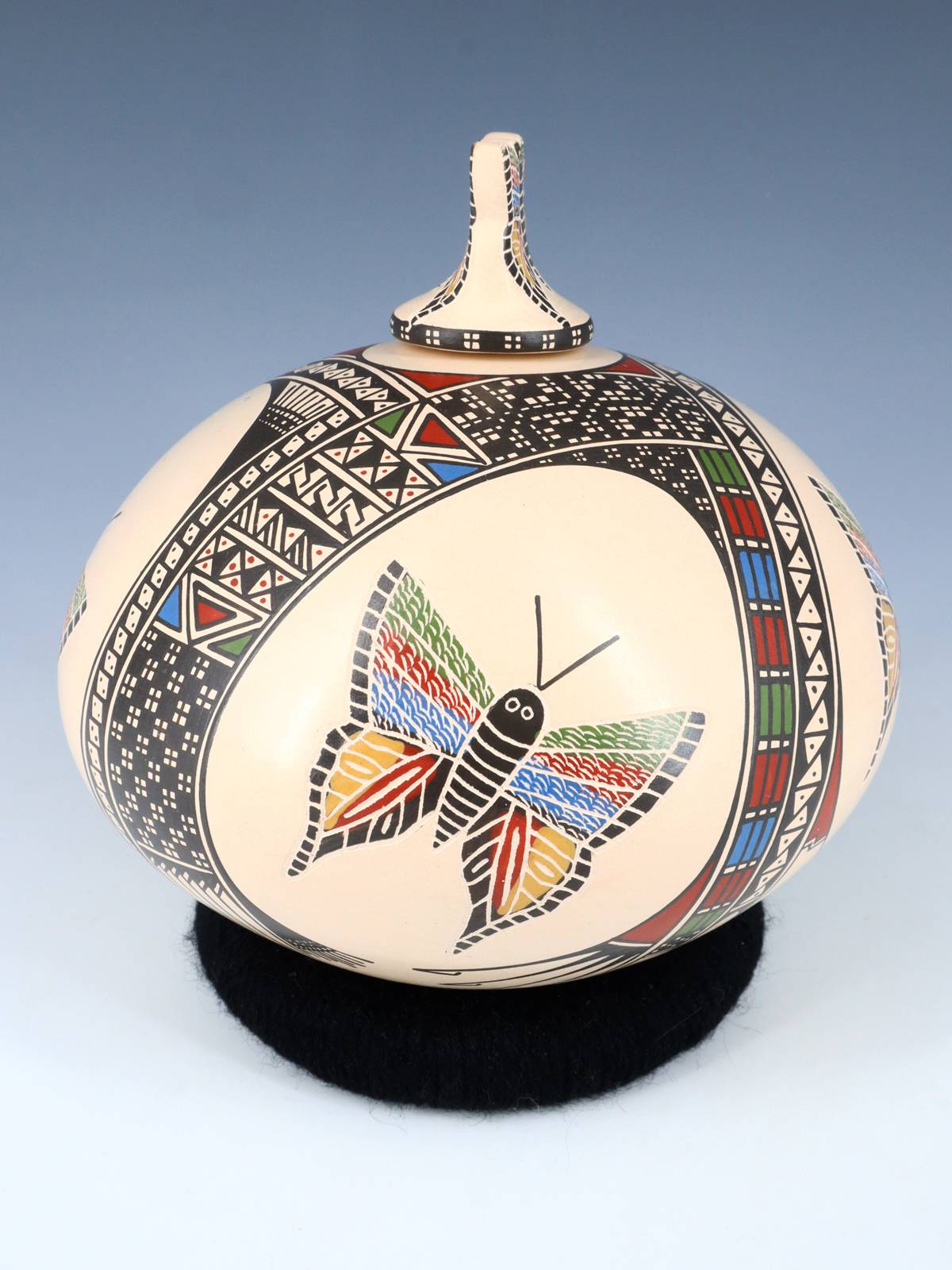 Poterie de lézard enroulée à la main de Mata Ortiz