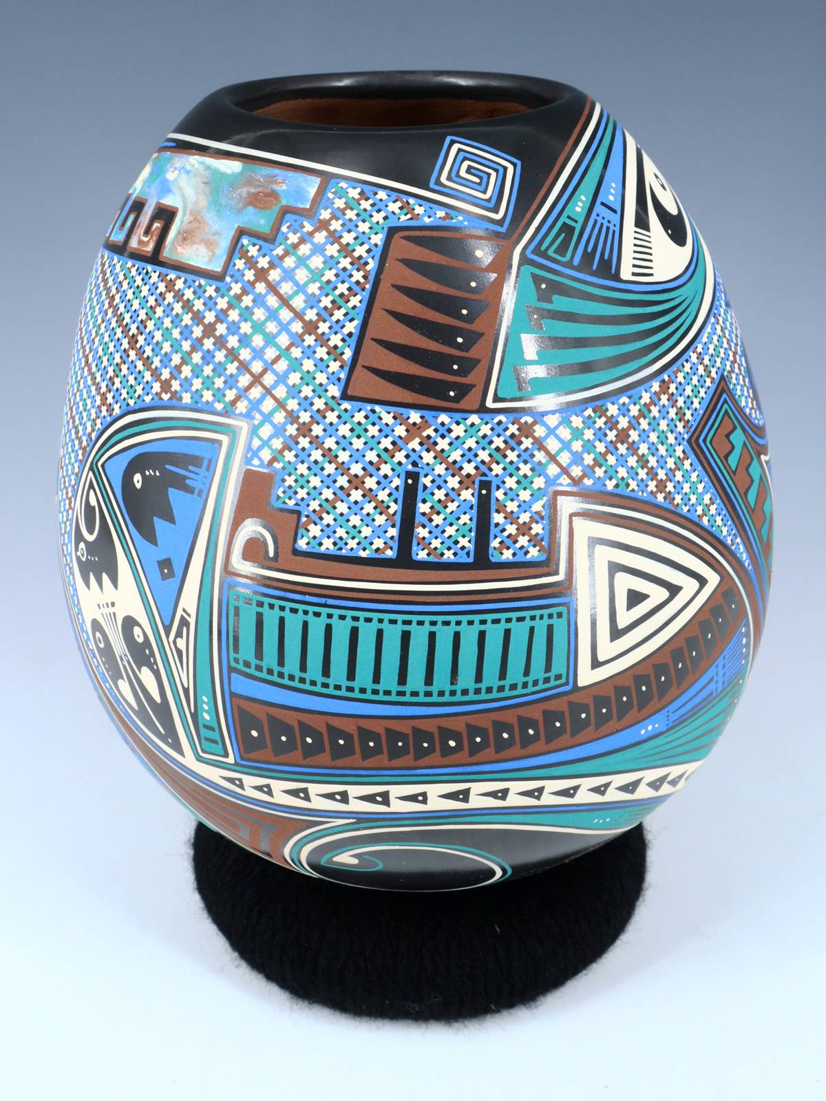 Mata Ortiz Hand Coiled and Painted Paquime Pottery