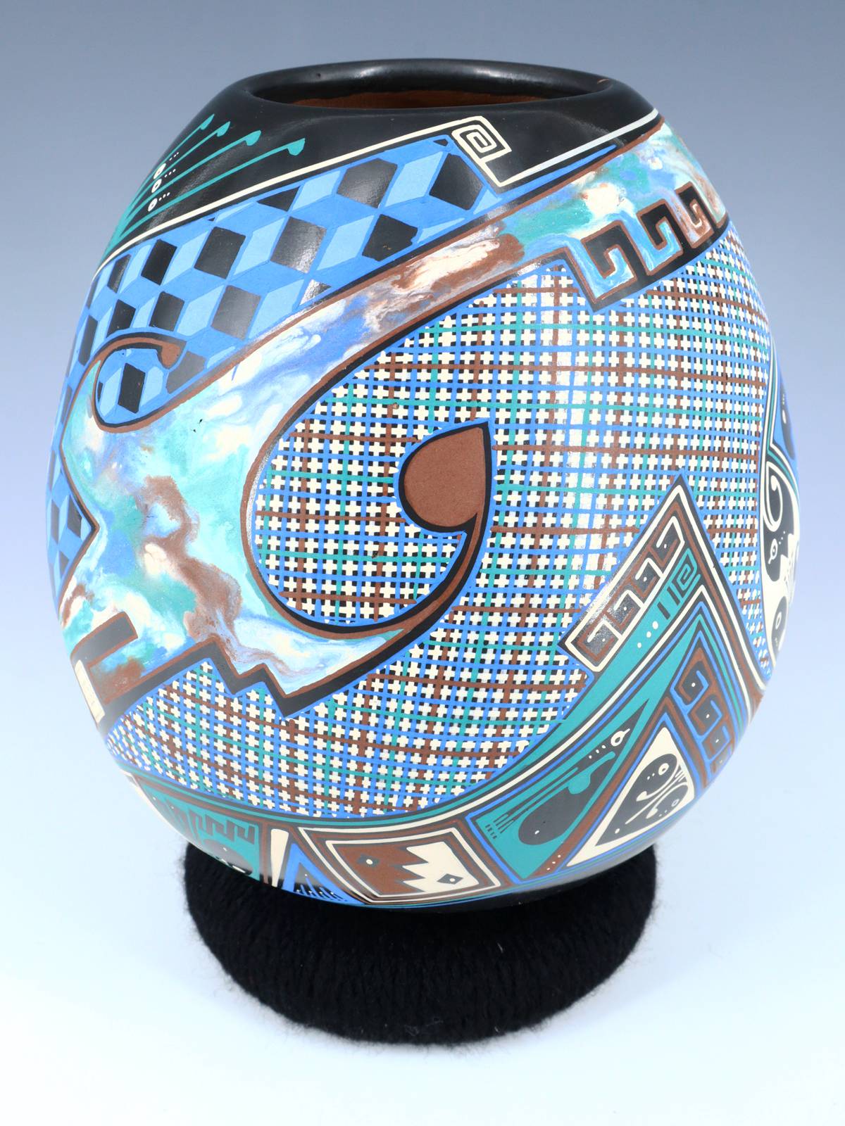 Mata Ortiz Hand Coiled and Painted Paquime Pottery