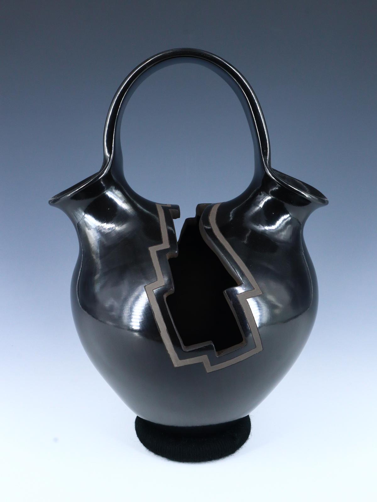 Mata Ortiz Hand Coiled Carved Pottery Wedding Vase