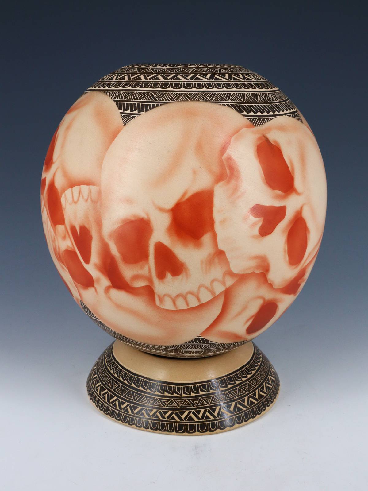 Mata Ortiz Hand Coiled Skull Pottery - PuebloDirect.com