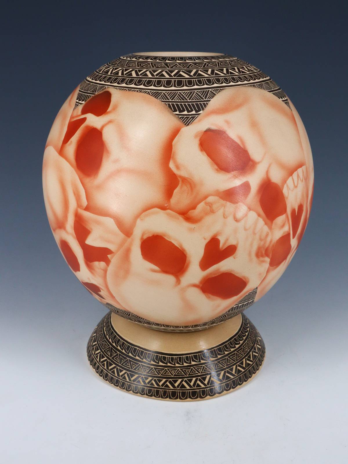 Mata Ortiz Hand Coiled Skull Pottery - PuebloDirect.com