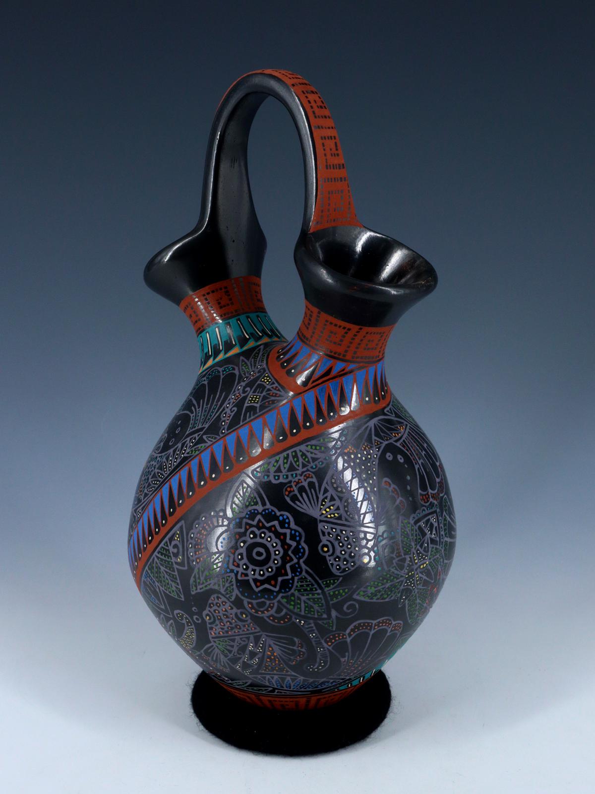 Mata Ortiz Hand Coiled and Painted Pottery Wedding Vase - PuebloDirect.com