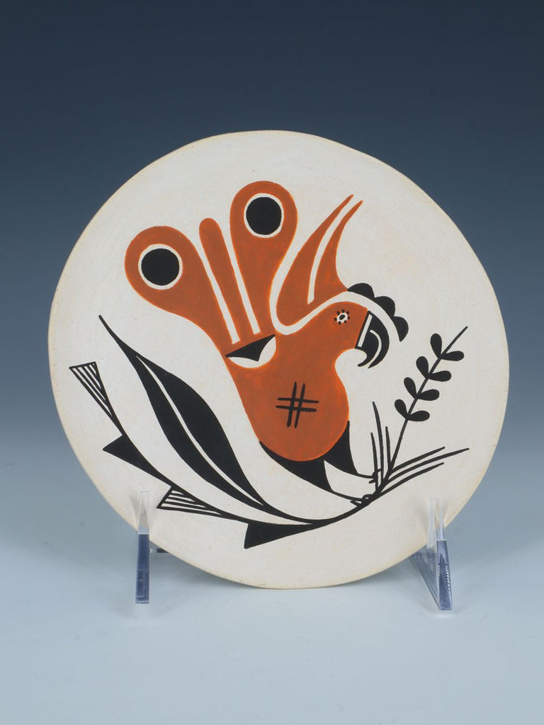 Acoma Pueblo Hand Painted Parrot Pottery Plate - PuebloDirect.com