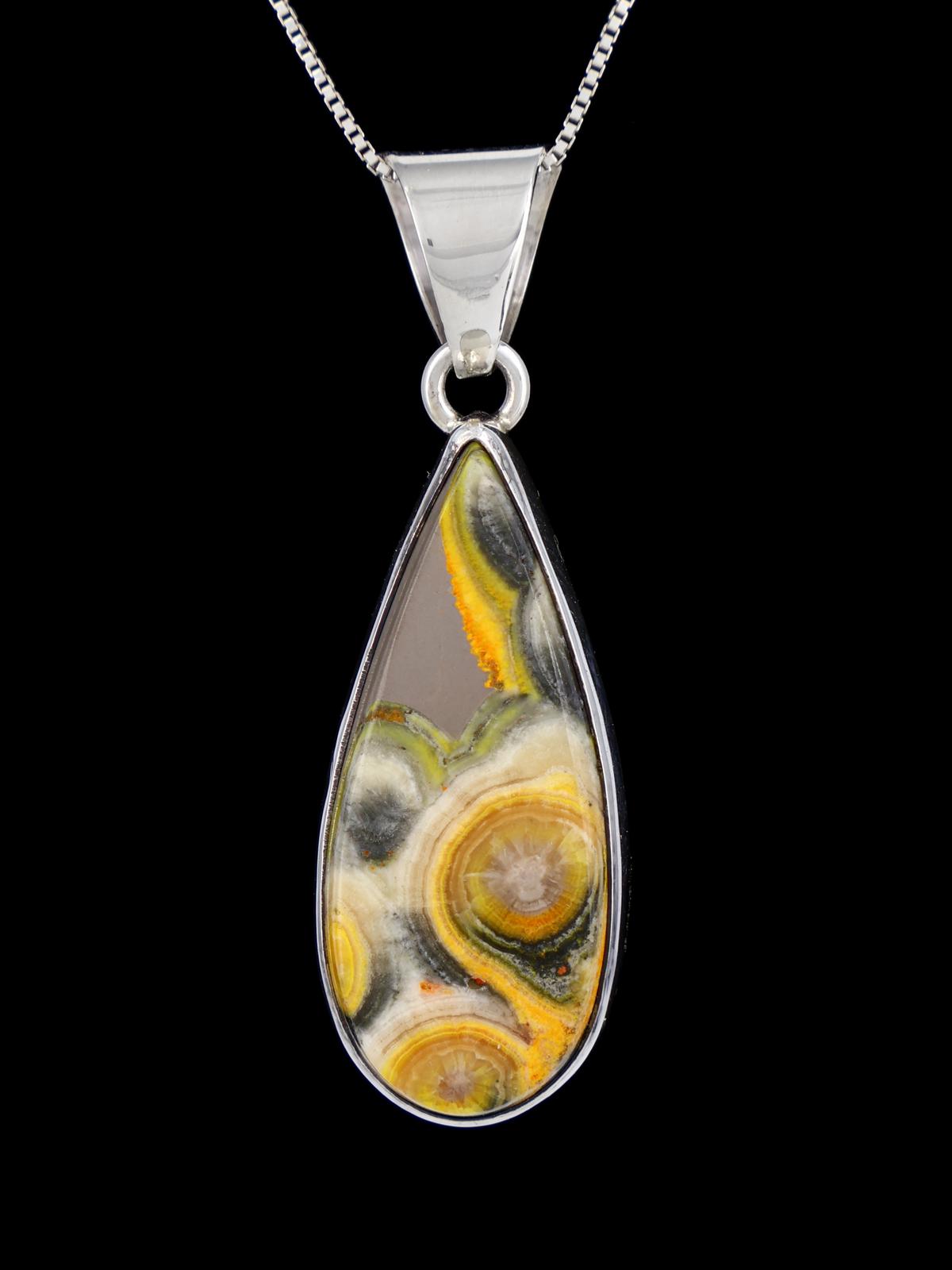 Native American Sterling Silver Bumblebee Jasper Pendant