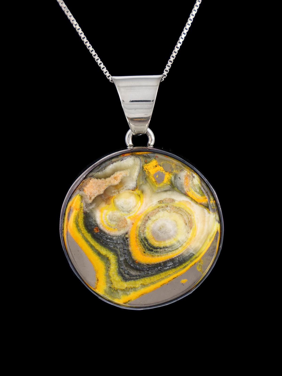 Grand pendentif amérindien en argent sterling avec jaspe impérial