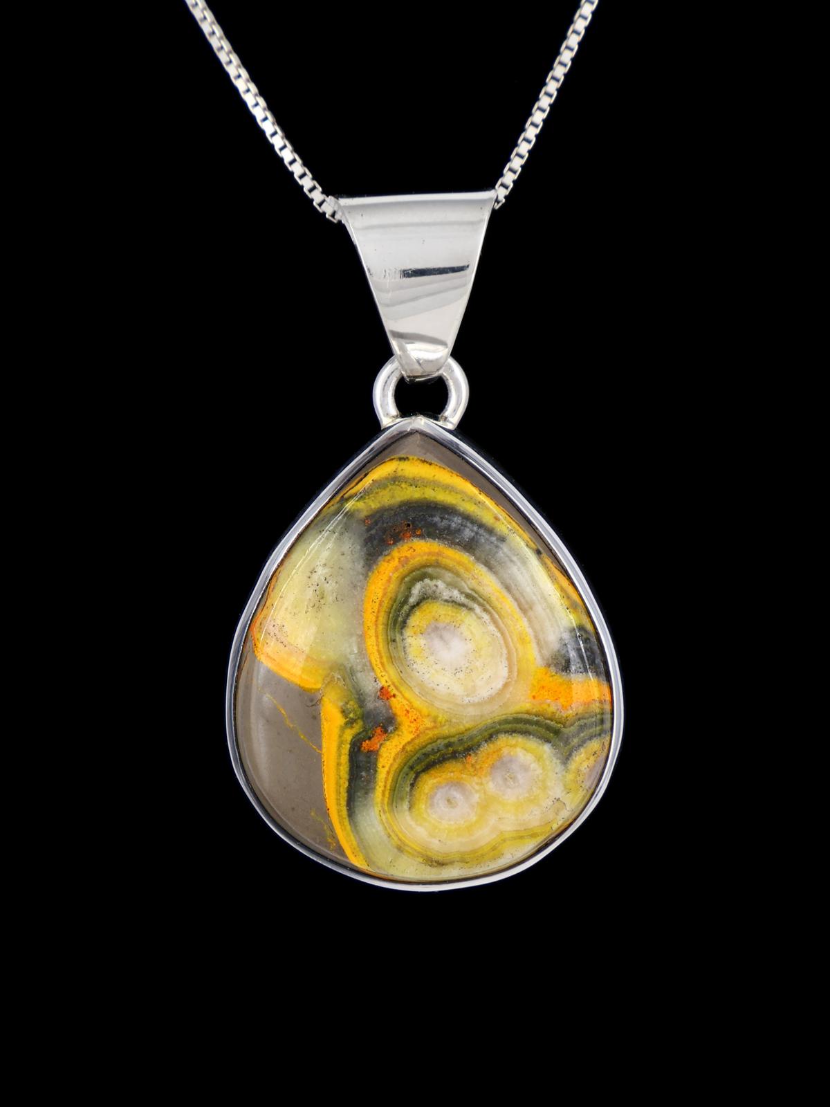 Native American Sterling Silver Bumblebee Jasper Pendant