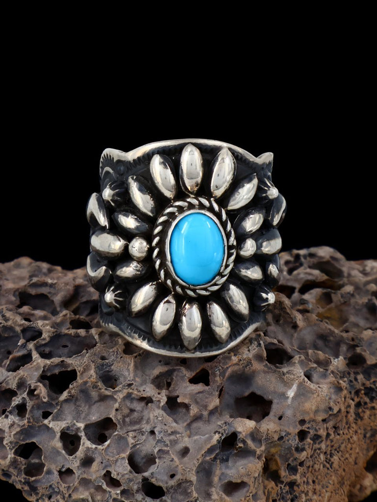 Turquoise Repousse Men's Ring, Size 7 1/2 - PuebloDirect.com