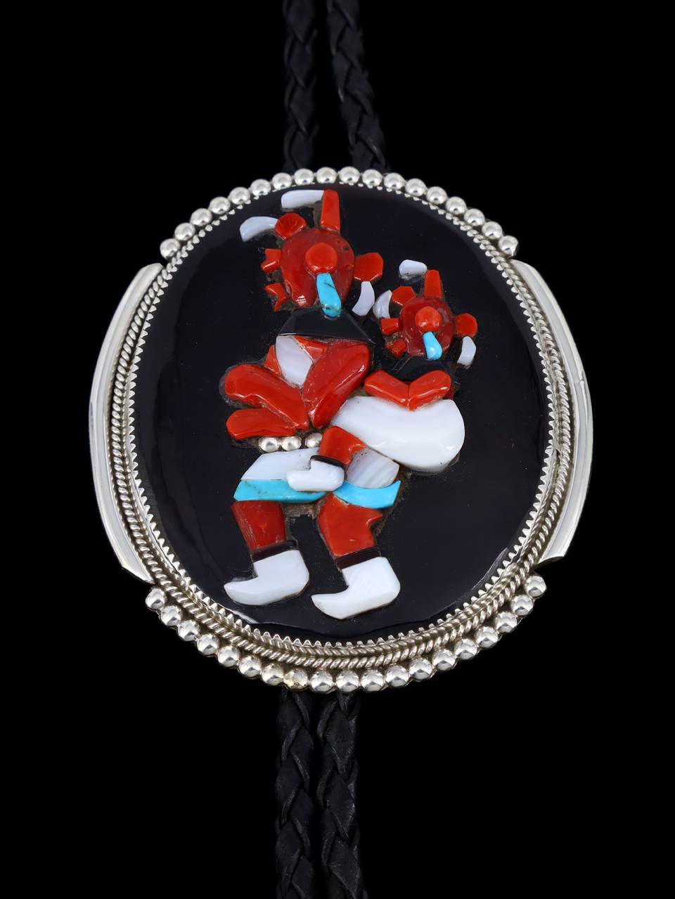 Zuni Pueblo Mudhead Inlay Bolo Tie - PuebloDirect.com