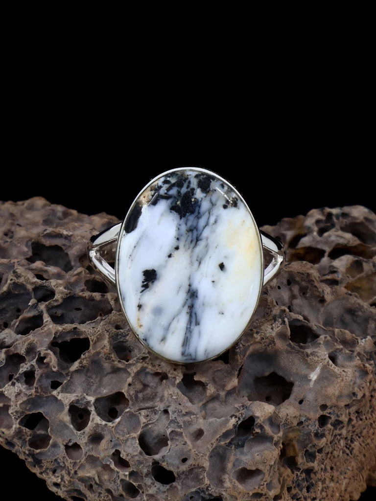 Navajo White Buffalo Ring, Size 9 - PuebloDirect.com