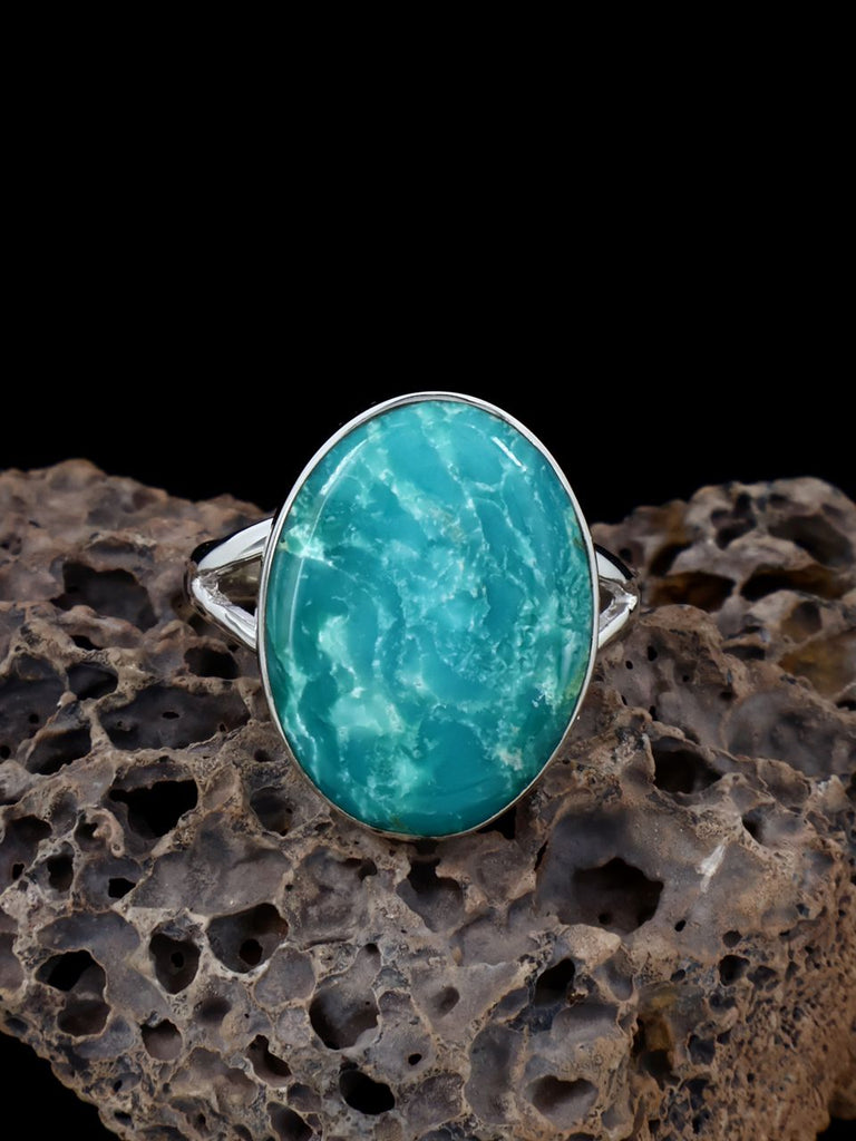 Navajo Fox Turquoise Ring, Size 9 1/2 - PuebloDirect.com