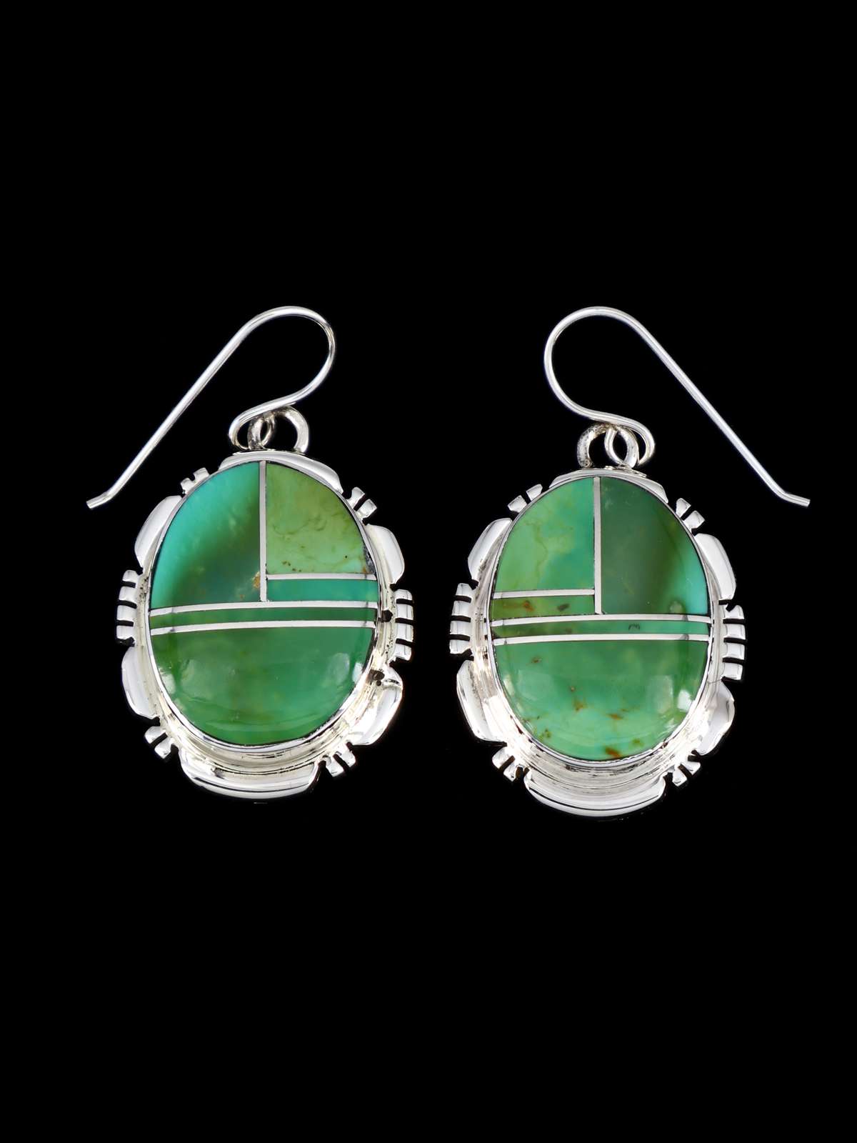 Hardy Pit Kingman Turquoise Inlay Sterling Silver Squash Blossom Necklace Set