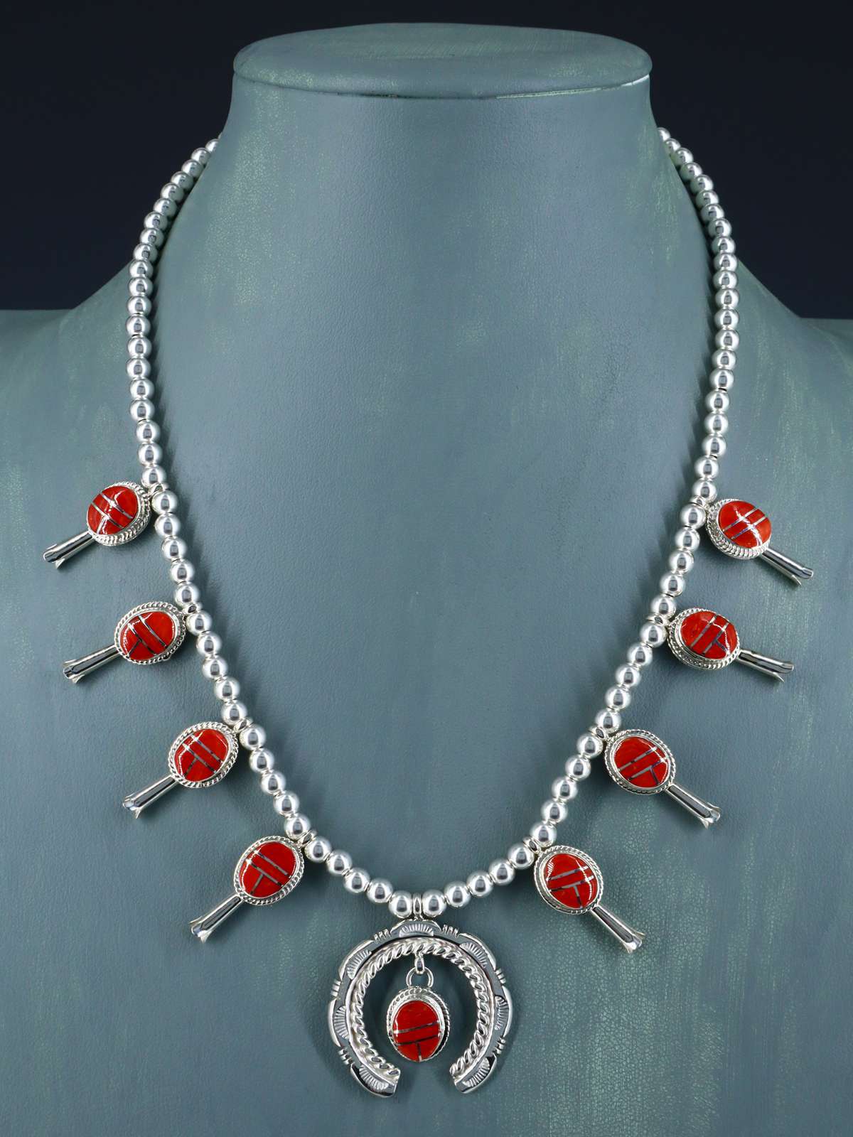 Native American Jewelry Ensemble collier et boucles d'oreilles Kingman Turquoise