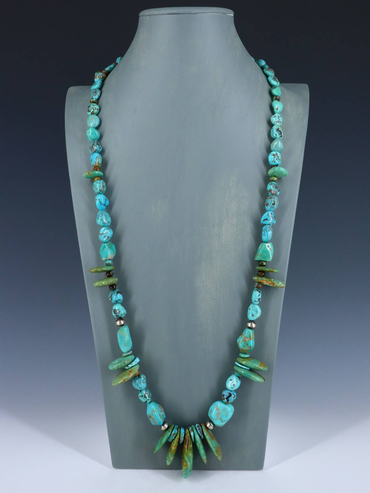 Native American Santo Domingo Turquoise Necklace - PuebloDirect.com