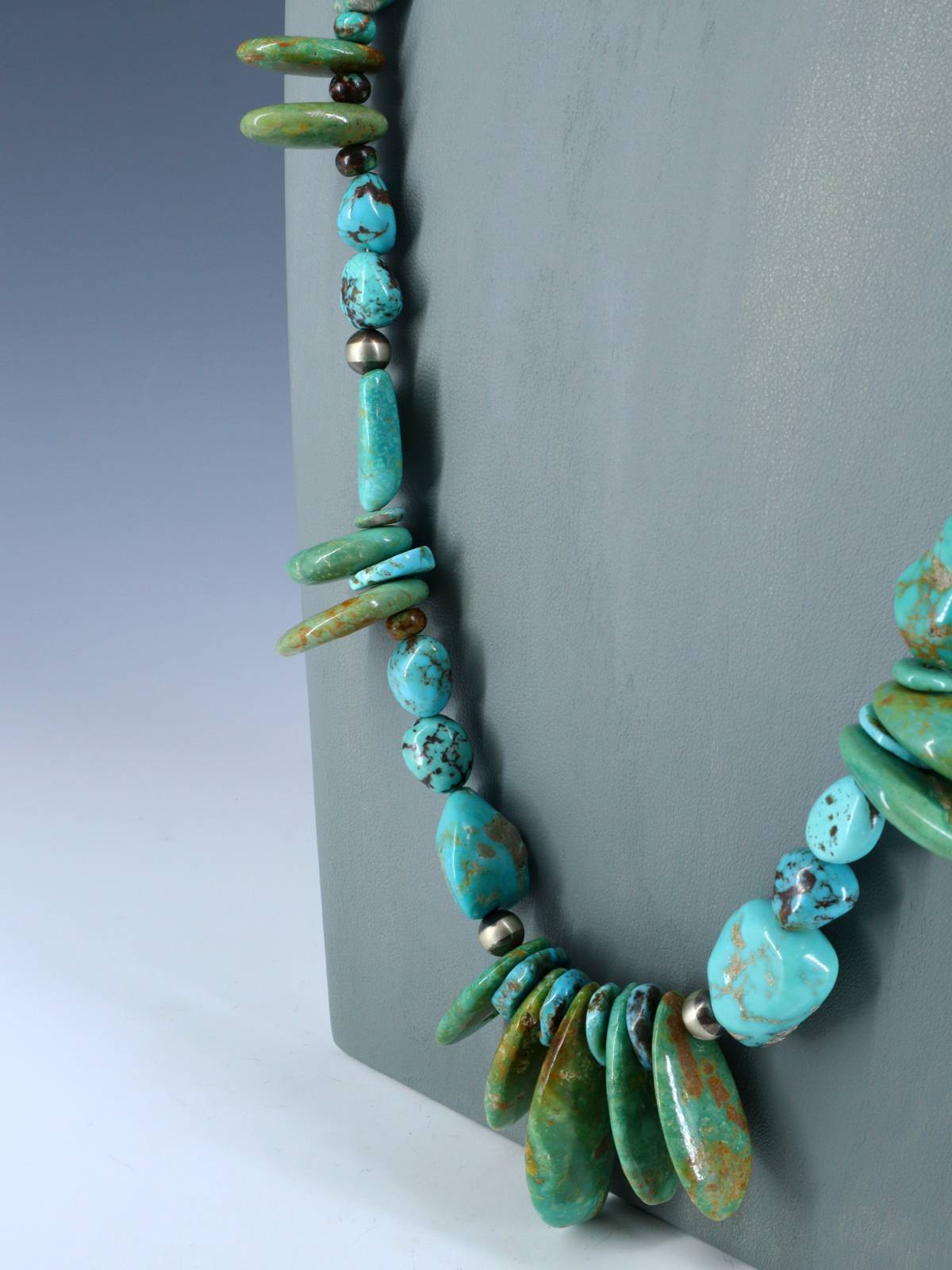 Native American Santo Domingo Turquoise Necklace - PuebloDirect.com