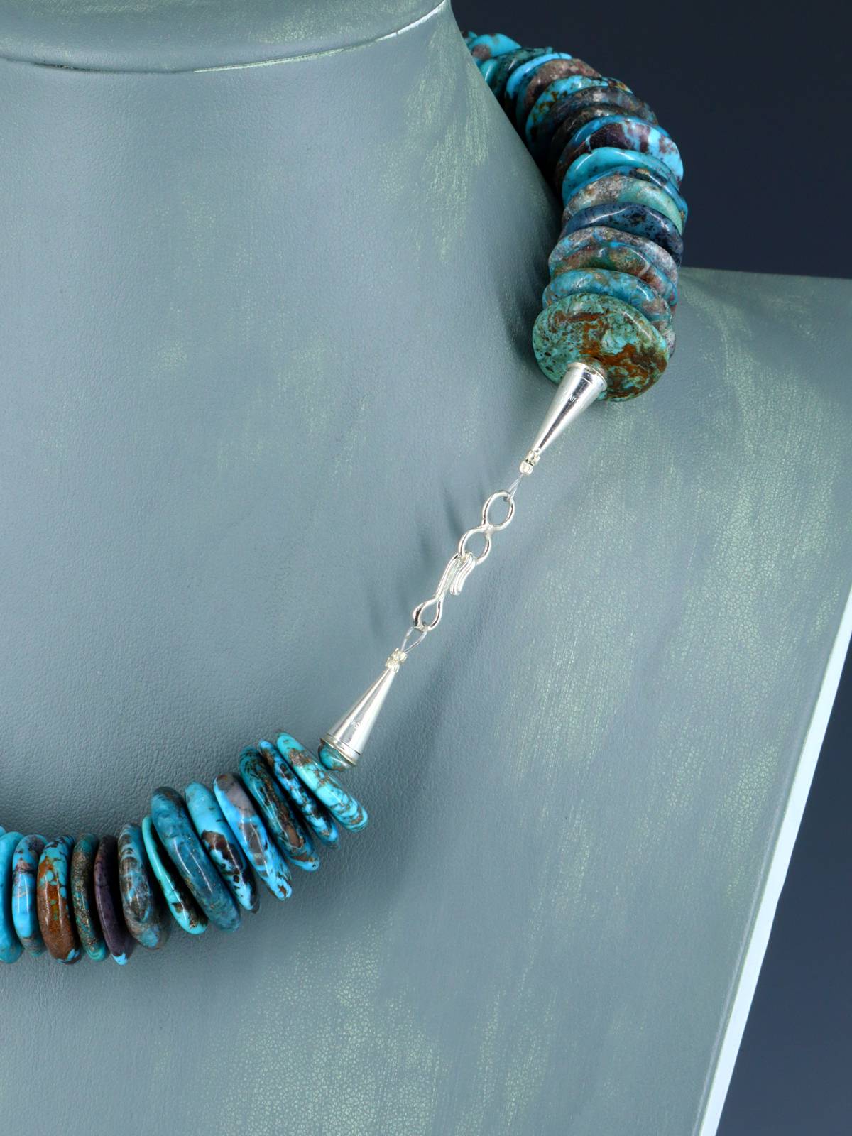 19" Navajo Single Strand Chunky Turquoise Necklace - PuebloDirect.com