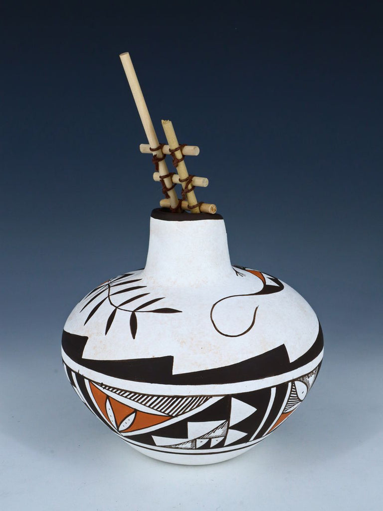 Acoma Style Painted Lizard Pottery with Ladder - PuebloDirect.com